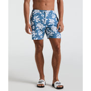7" All-Over Flowers Print Swim Shorts (Copen Blue) 