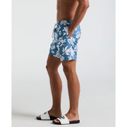 7" All-Over Flowers Print Swim Shorts (Copen Blue) 
