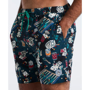 7" Volley All-Over Print Poker Table Swim Short (Reflecting Pond) 