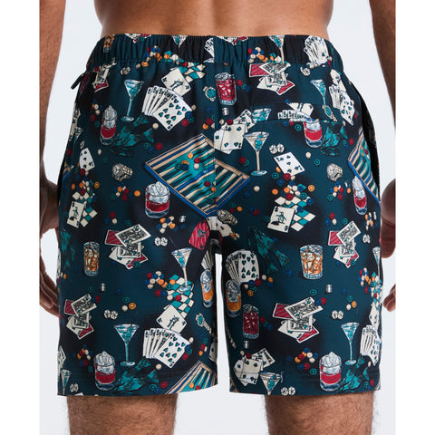 7" Volley All-Over Print Poker Table Swim Short (Reflecting Pond) 