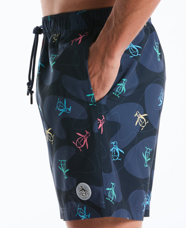 7" Volley All-Over Tumble Pete Swim Short (Dark Sapphire) 