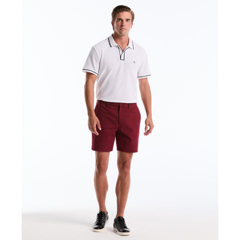 7" Cotton Blend Twill Short-Shorts-Cabernet-28-Original Penguin