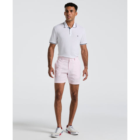 7" Flat Front Cotton Shorts (Barely Pink) 