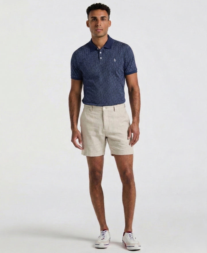 7" Flat Front Linen Blend Short-Shorts-Natural Linen-28-Original Penguin