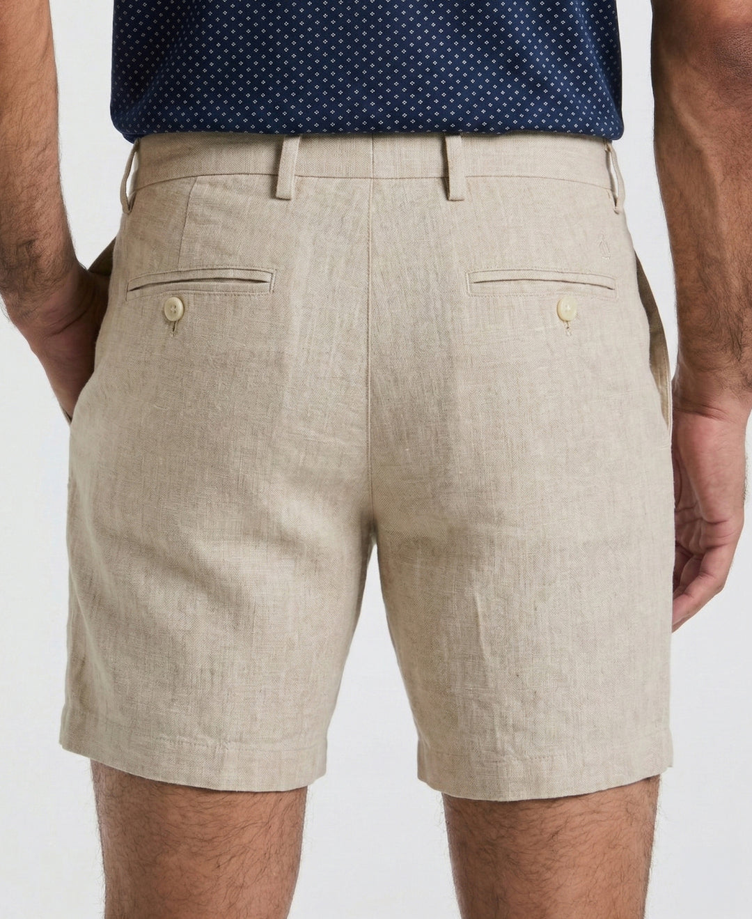 7" Flat Front Linen Blend Short-Shorts-Original Penguin