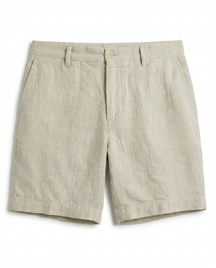 7" Flat Front Linen Blend Short-Shorts-Natural Linen-34-Original Penguin