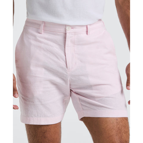 7" Flat Front Cotton Shorts (Barely Pink) 