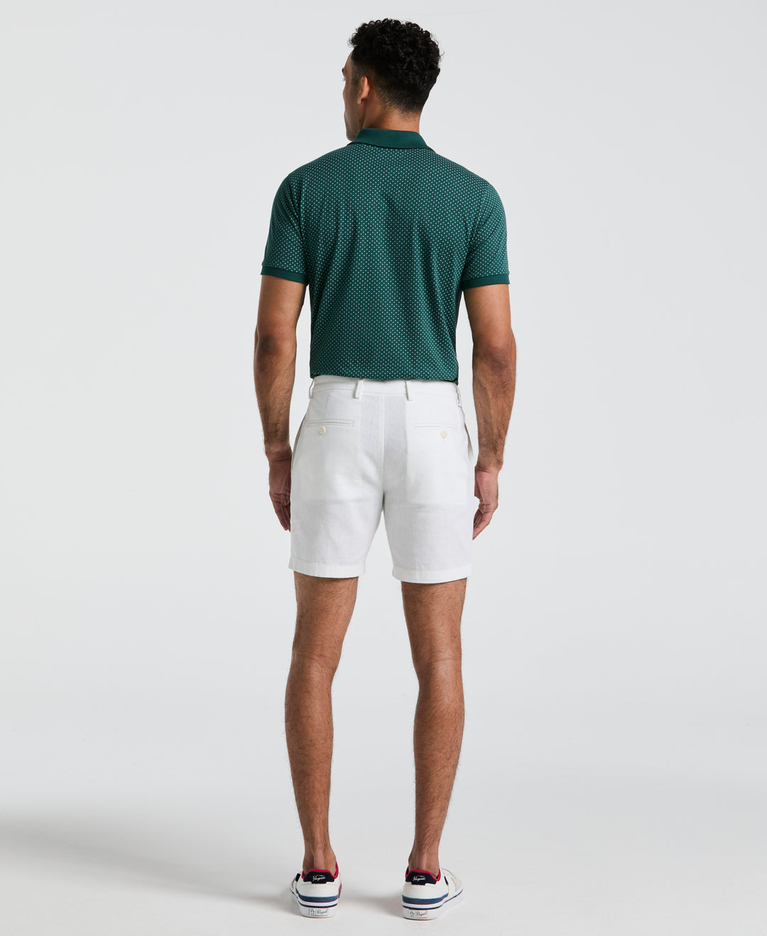 7" Linen-Blend Flat Front Short (Bright White) 