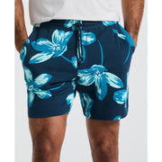 7" Floral Print French Terry Short (Blue Wing Teal) 
