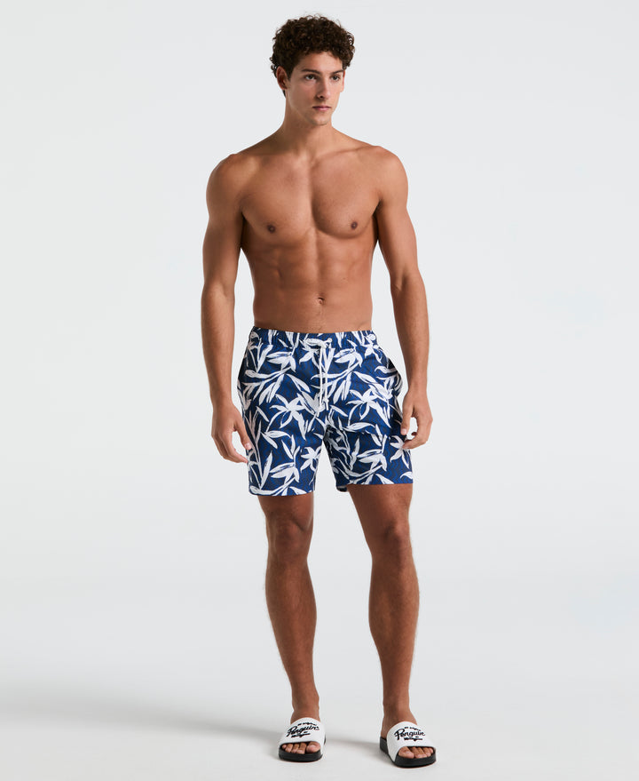 7" Volley Wave Floral Swim Short (Blue Quartz) 