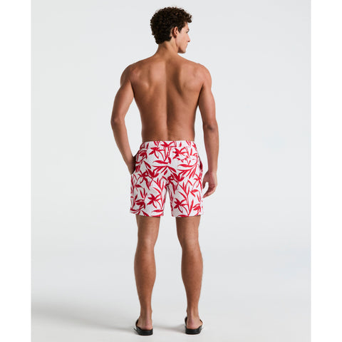 7" Volley Floral Swim Short (True Red) 