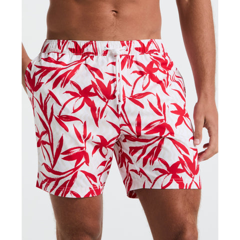 7" Volley Floral Swim Short (True Red) 