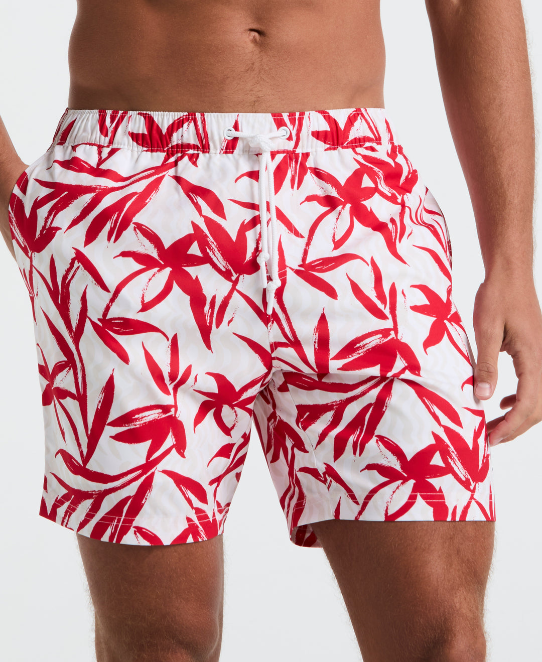 7" Volley Floral Swim Short (True Red) 