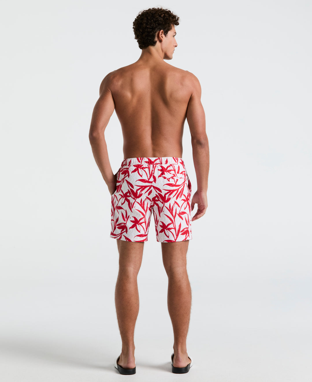 7" Volley Floral Swim Short (True Red) 