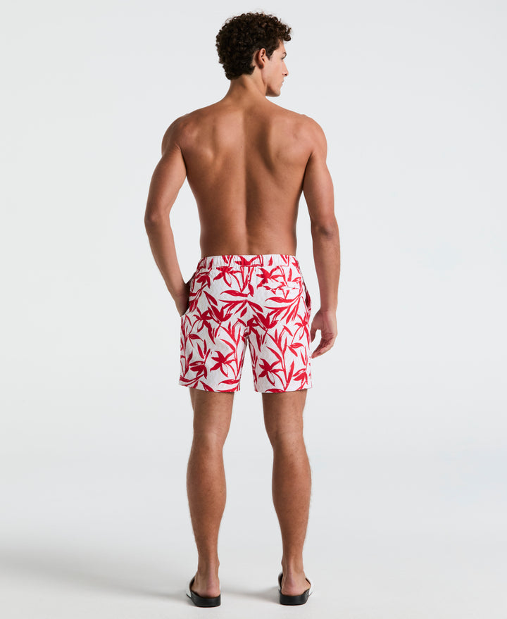 7" Volley Floral Swim Short (True Red) 