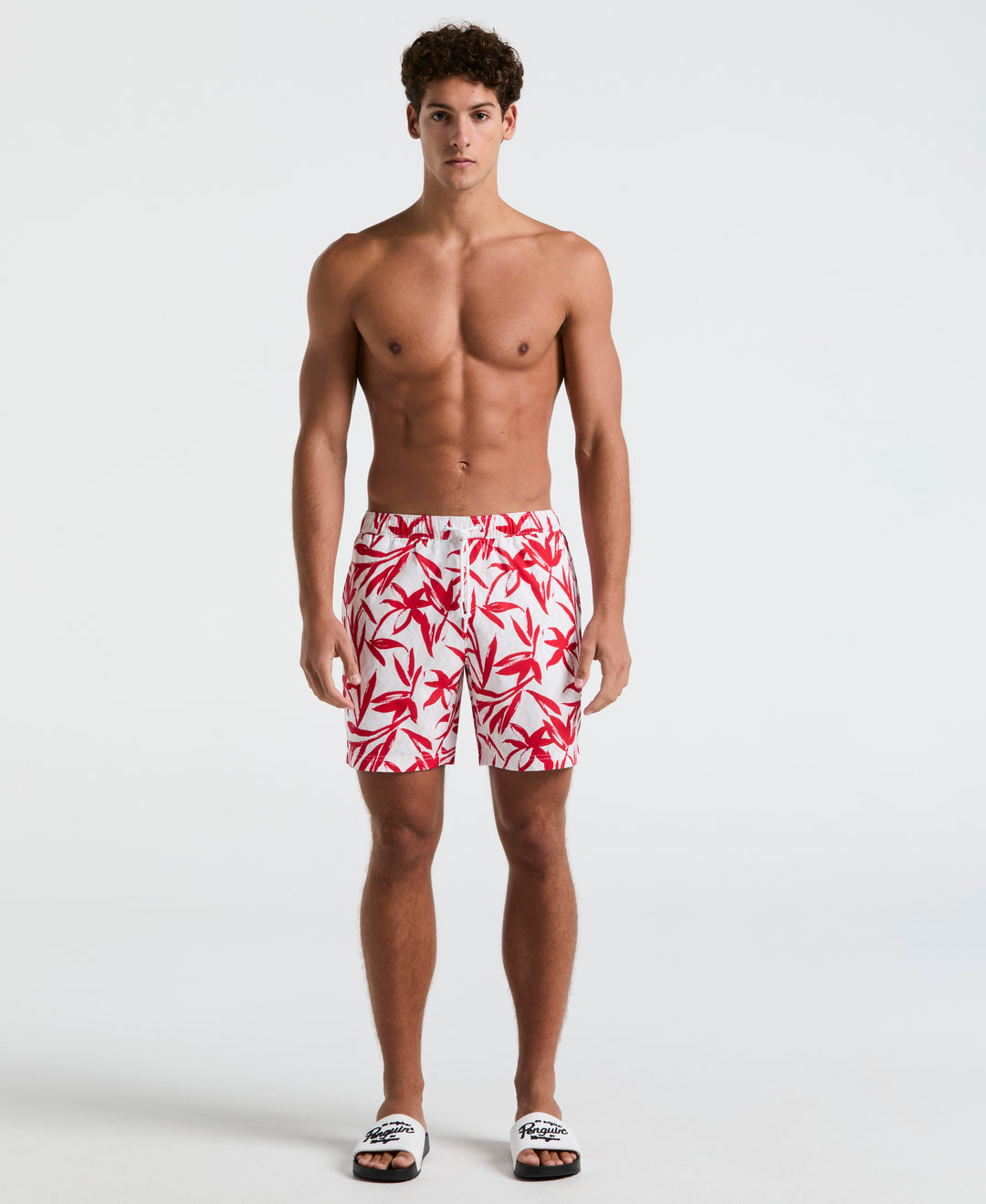 7" Volley Floral Swim Short (True Red) 