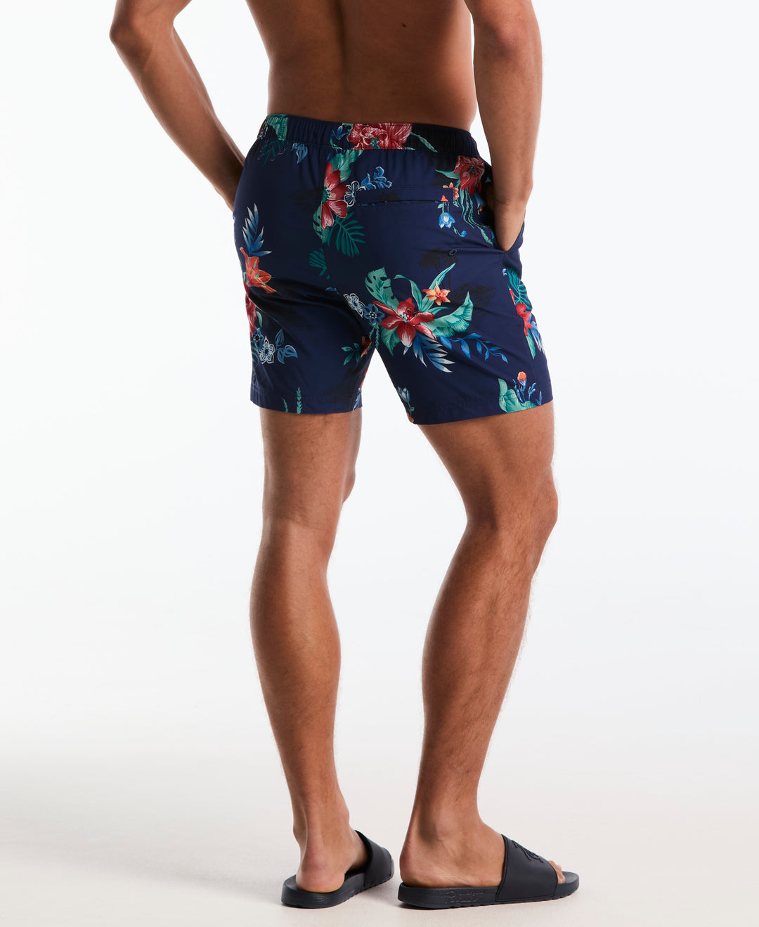 7" Hawaiian Print Volley Swim Shorts (Blue Depths) 