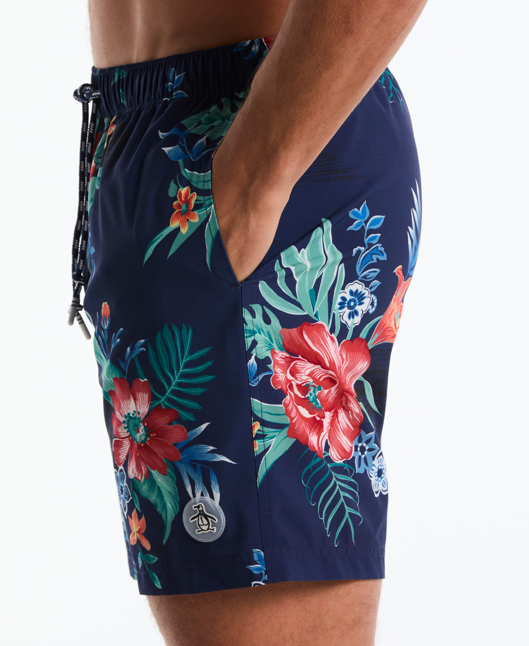 7" Hawaiian Print Volley Swim Shorts (Blue Depths) 