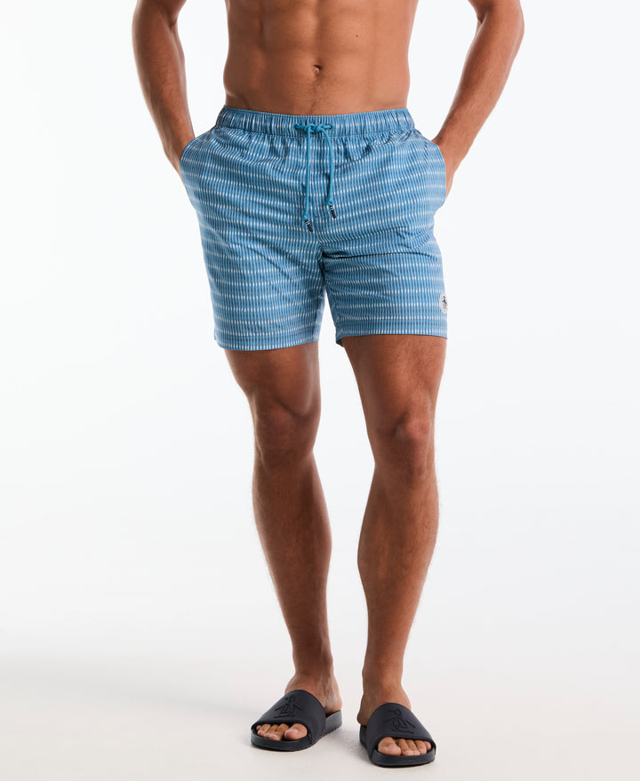 7" Volley Mini Stripe Swim Shorts (Niagara) 