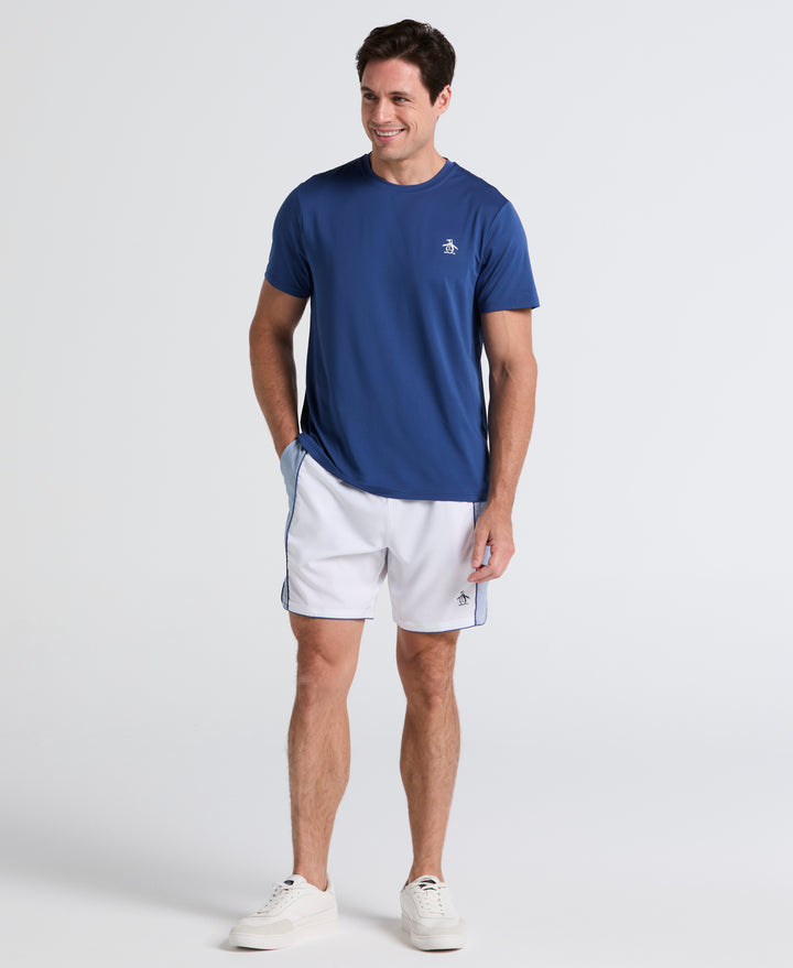 7" Performance Piped Tennis Short (Bright White) 