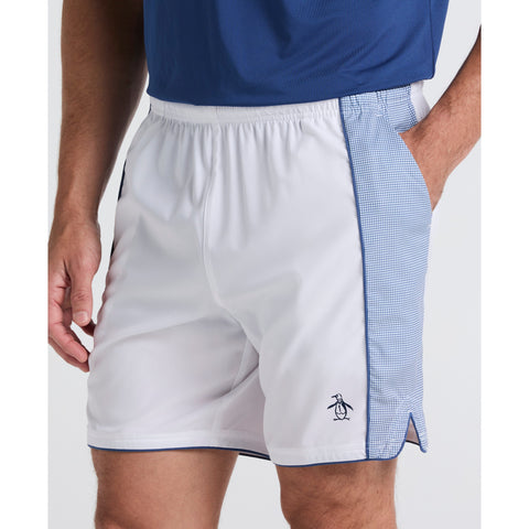 7" Performance Piped Tennis Short (Bright White) 