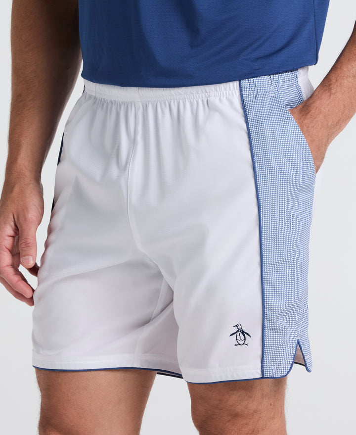 7" Performance Piped Tennis Short (Bright White) 
