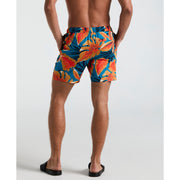 7" Tropical Leaf Print Swim Short (Mosaic Blue) 