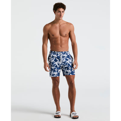 7" Volley Wave Floral Swim Short (Blue Quartz) 