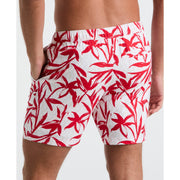 7" Volley Floral Swim Short (True Red) 