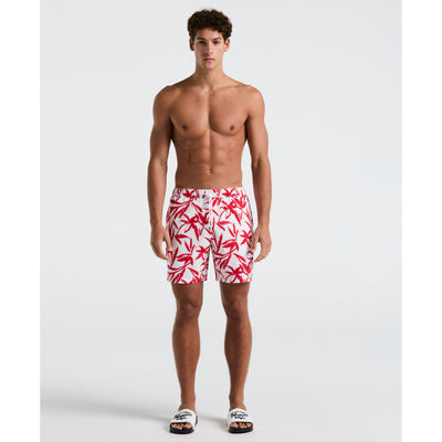 7" Volley Floral Swim Short (True Red) 