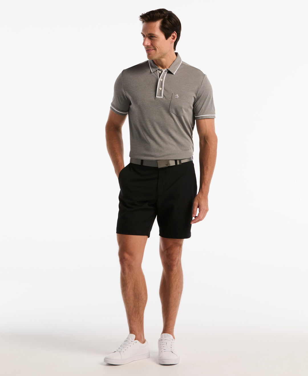 8" Flat Front Sorona™ Golf Short (Caviar) 