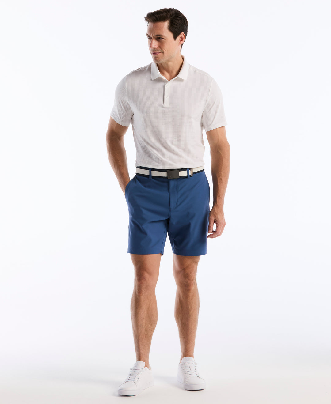 8" Flat Front Sorona™ Golf Short-Golf Shorts-True Navy-28-Original Penguin