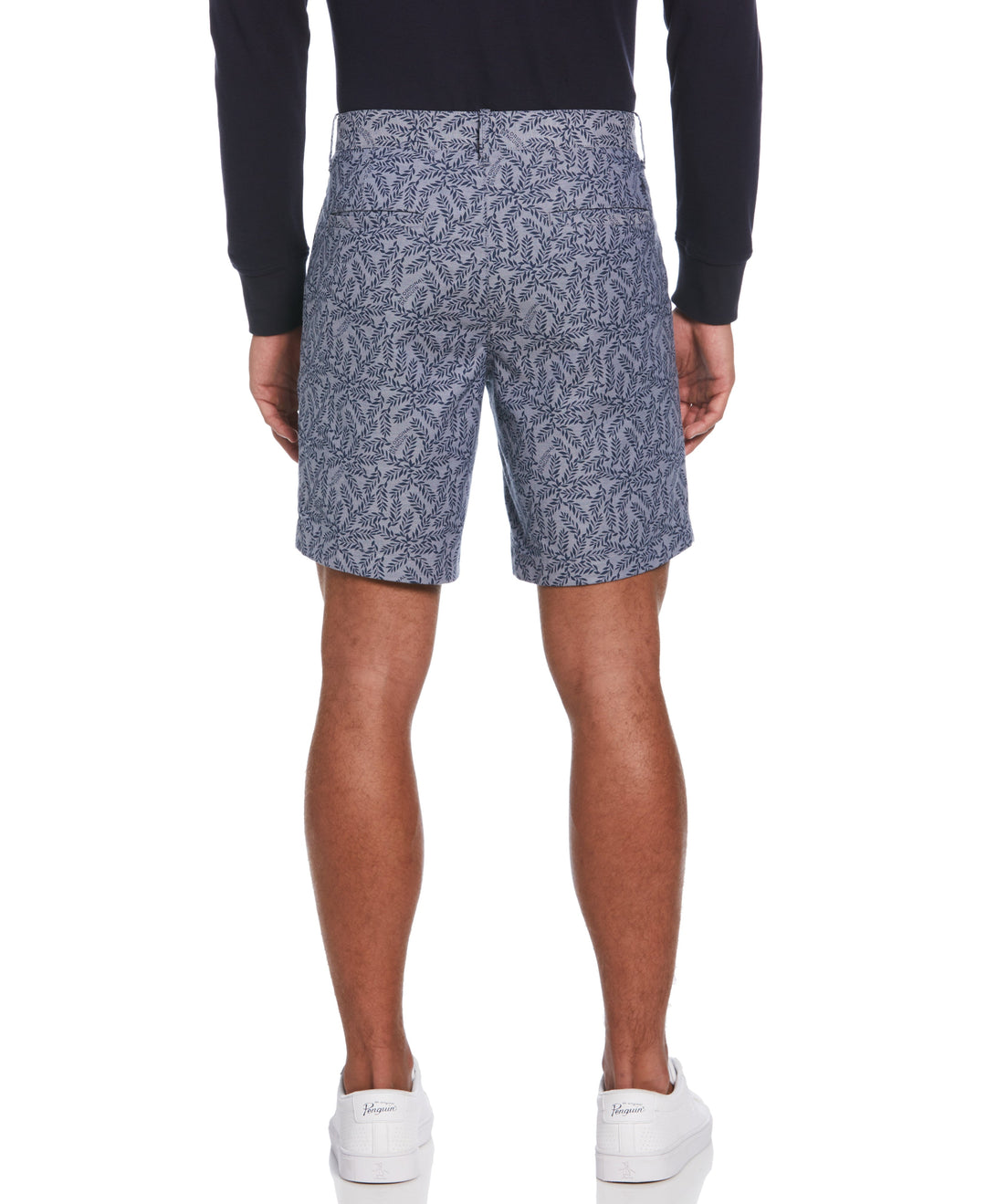 8" Leaf Print Oxford Short (Sargasso Sea) 