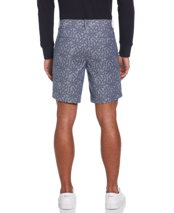 8" Leaf Print Oxford Short (Sargasso Sea) 