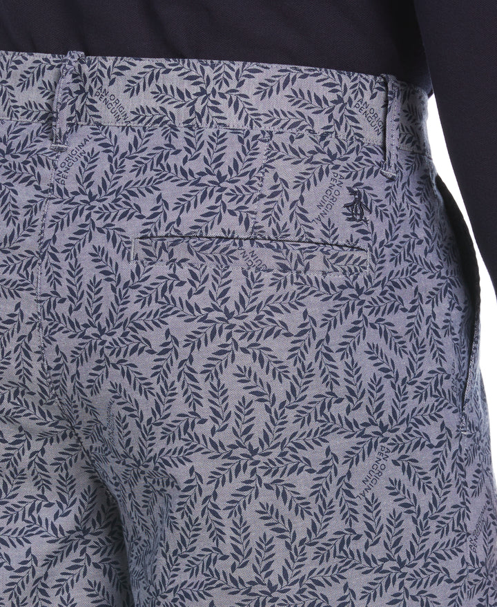 8" Leaf Print Oxford Short (Sargasso Sea) 