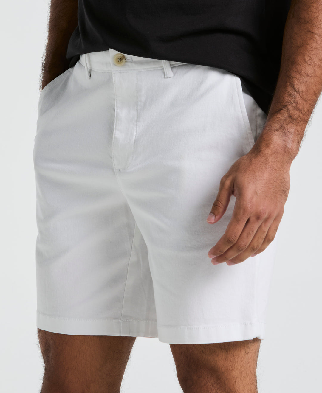 8" Stretch Twill Chino Short (Bright White) 