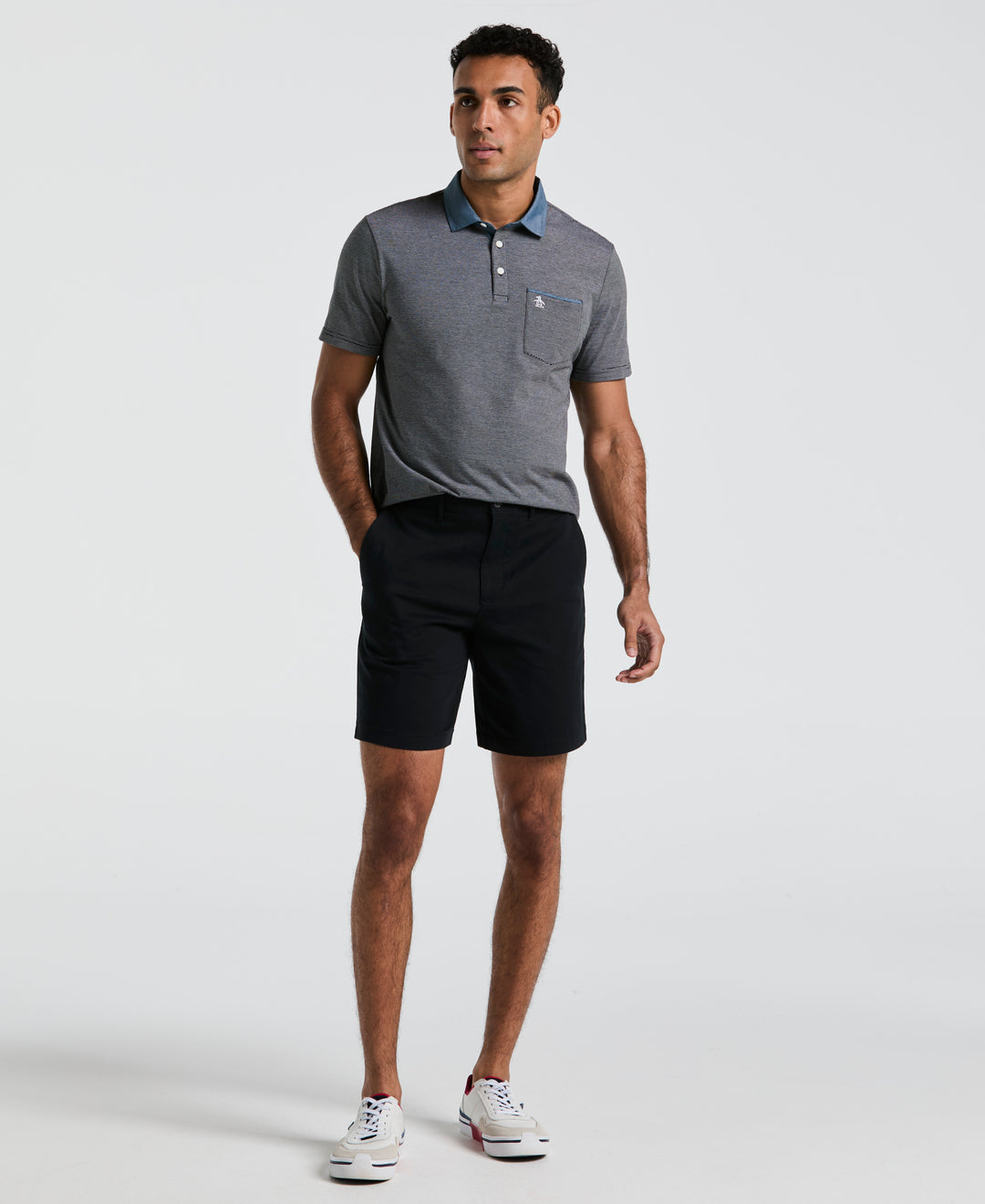 8" Stretch Twill Chino Short (True Black) 