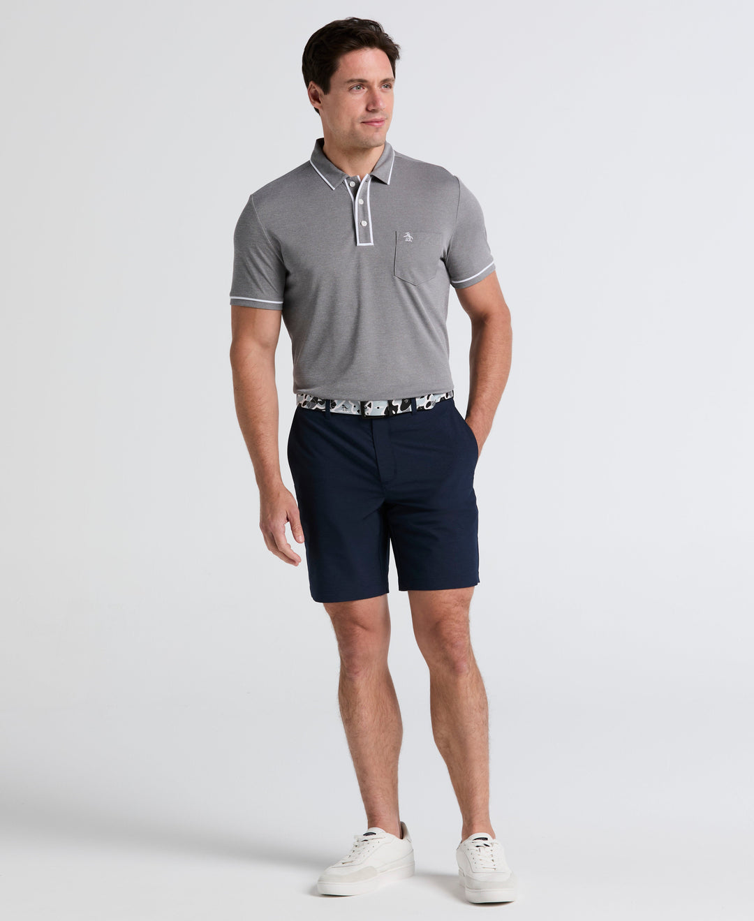 8" Technical Flat Front Golf Short-Golf Shorts-Black Iris-28-Original Penguin