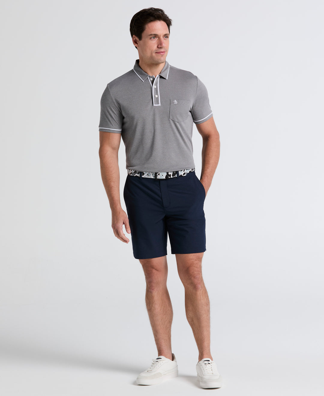 8" Technical Flat Front Golf Short-Golf Shorts-Black Iris-28-Original Penguin