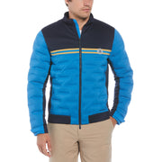 80s Mixed Media Color Blocked Golf Jacket (Black Iris) 