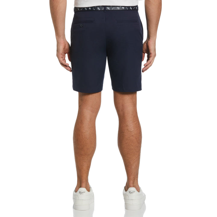 Flat Front Solid Golf Shorts (Black Iris) 