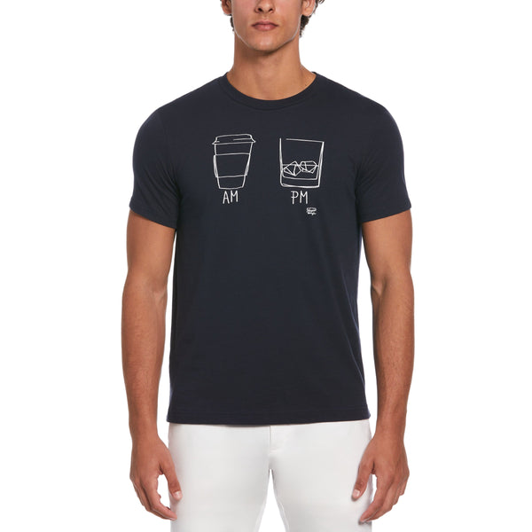 Tシャツ・カットソー LAUGHER PATMAT Good Time T-Shirt Black PM1 AM-to-PM-Tee-Dark-Sapphire-