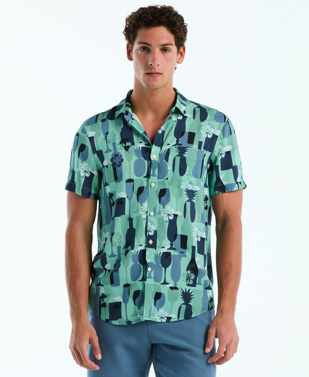 All-Over Cocktails Shirt (Beryl Green) 