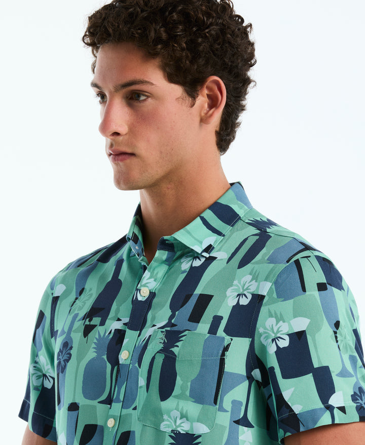 All-Over Cocktails Shirt (Beryl Green) 