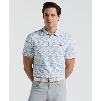 All Over Lattice Cocktail Print Earl Golf Polo Shirt (Bright White) 