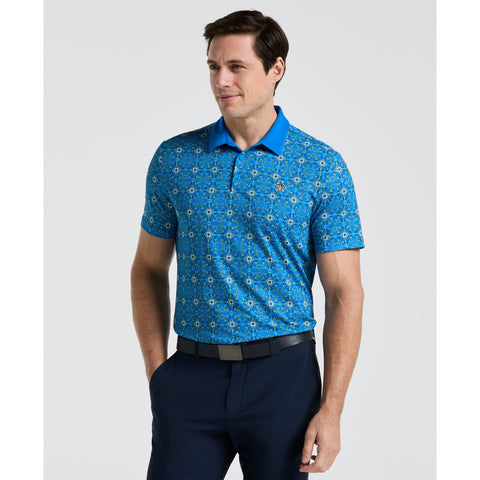 All-Over Cocktail Windowpane Printed Golf Polo-Golf Polos-French Blue-XS-Original Penguin