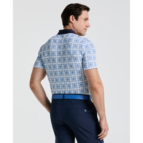 All-Over Cocktail Windowpane Printed Golf Polo-Golf Polos-Original Penguin