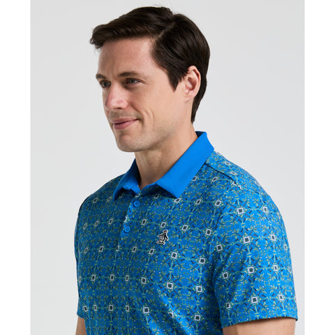 All-Over Cocktail Windowpane Printed Golf Polo-Golf Polos-Original Penguin