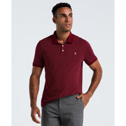 Diamond Ditsy Print Cotton Polo Shirt (Cabernet) 
