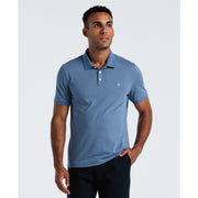 Diamond Ditsy Print Cotton Polo Shirt (Copen Blue) 